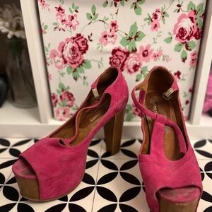 Jeffrey Campbell Pink Peep-Toe Heels